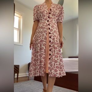 Vintage 1940s Puff Sleeve Dress